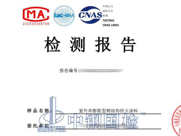 室外非膨脹型鋼結(jié)構(gòu)防火涂料檢測(cè)報(bào)告