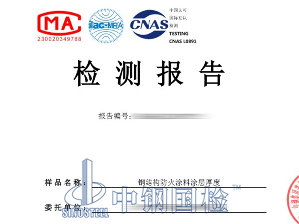 鋼結(jié)構(gòu)防火涂料涂層厚度檢測(cè)報(bào)告